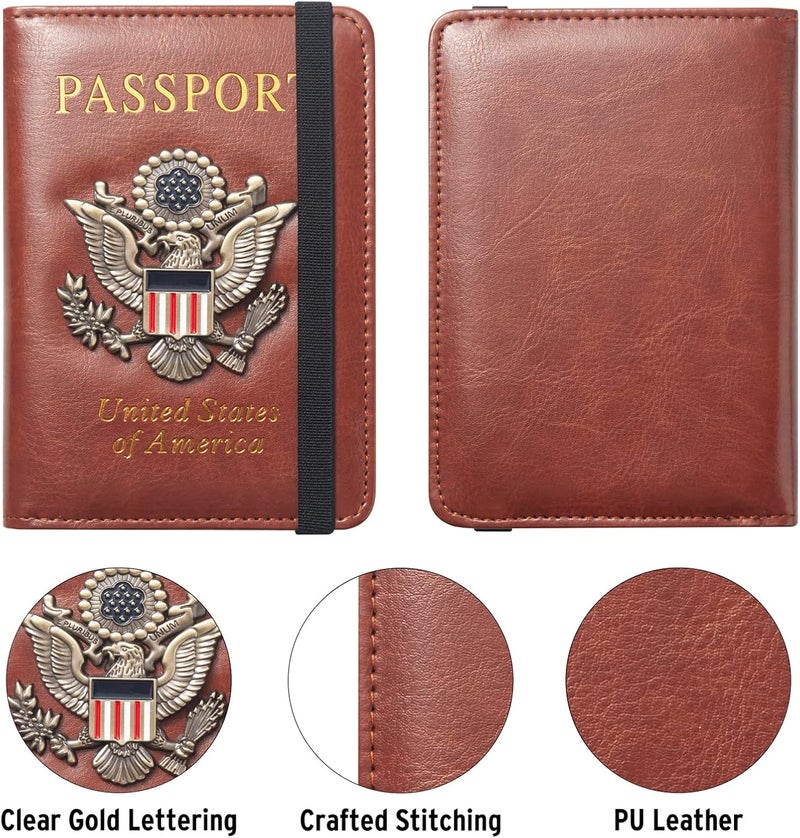 FACATH Premium Passport Holder for Travel, RFID Blocking Passport Cover Slim, Durable & Travel-Friendly, Passport Wallet Keep Your Documents Safe & Organized (Brown) - Image 4